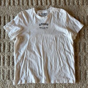 Ganni White 'Have a Nice Day' Tee